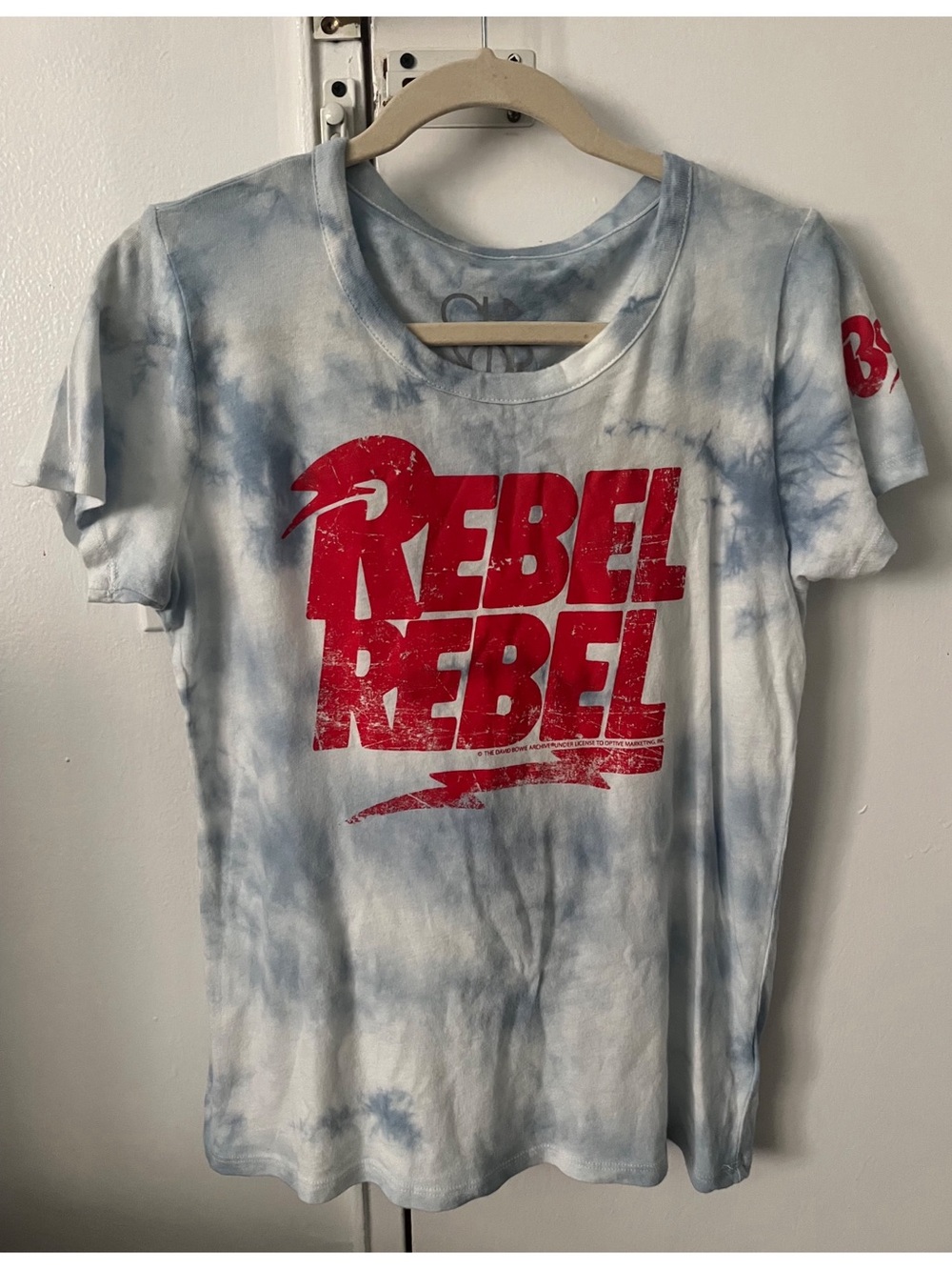 Rebel Rebel David Bowie blue tie-dye tee size M